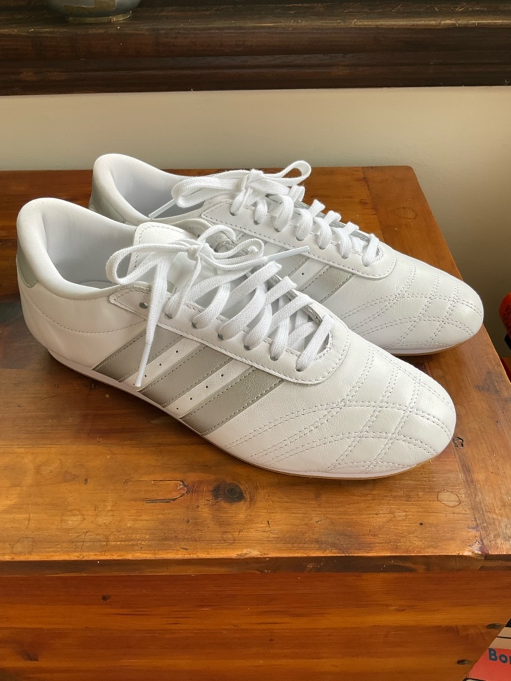 Women’s Adidas Originals Taekwondo Lace Shoes, White/Silver, Size 9
